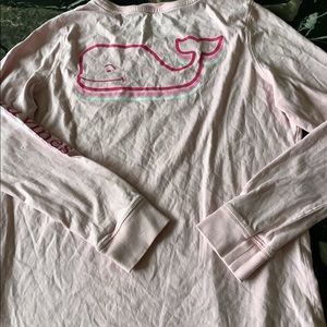 Vineyard vines pink long sleeve pocketed tee shirt size m